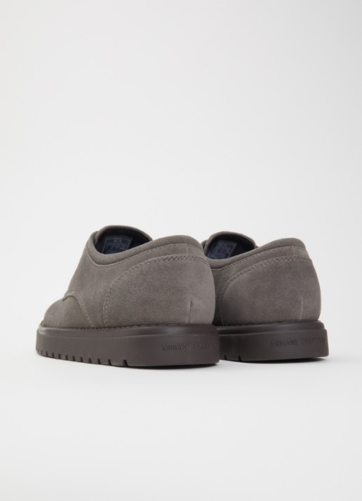 Armani Veterschoen van suède - achterkant donkergrijs