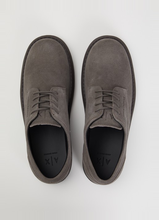 Armani Veterschoen van suède - detail 4 donkergrijs