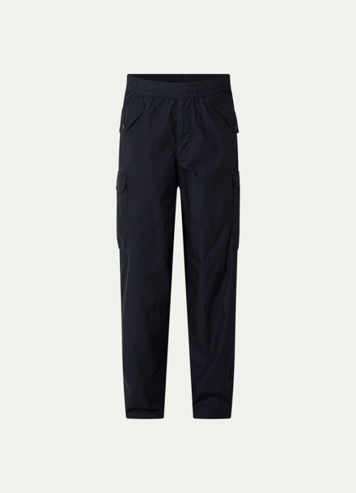 Armani Wide fit broek met steekzakken - voorkant 4 donkerblauw