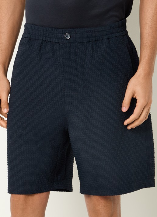 Armani Wide fit korte broek met structuur