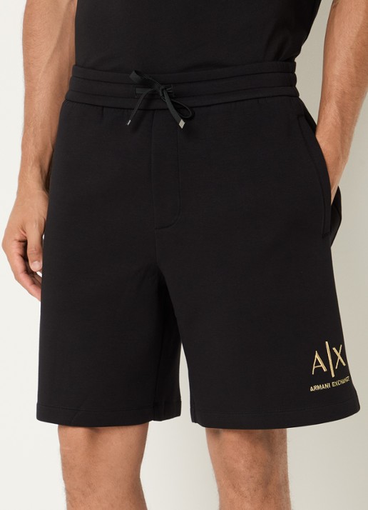 Armani Wide fit korte joggingbroek met logoborduring