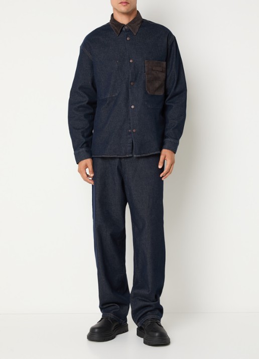 Armani Wide leg jeans met donkere wassing - voorkant 3 indigo