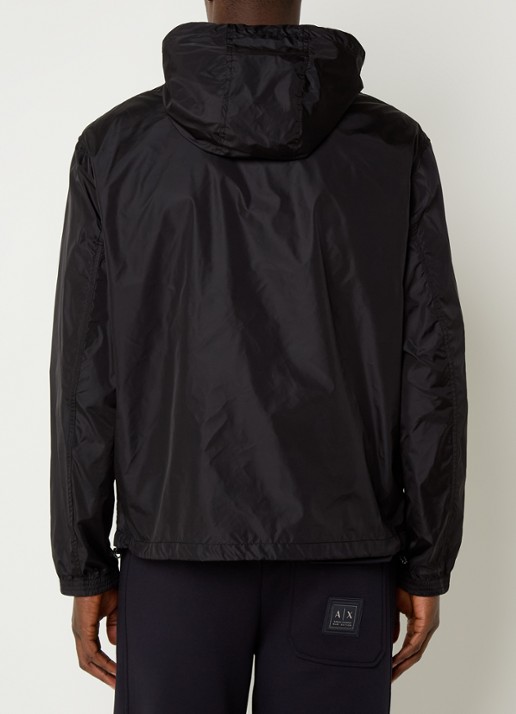 Armani Windjack met capuchon en ritszakken - achterkant 4 zwart