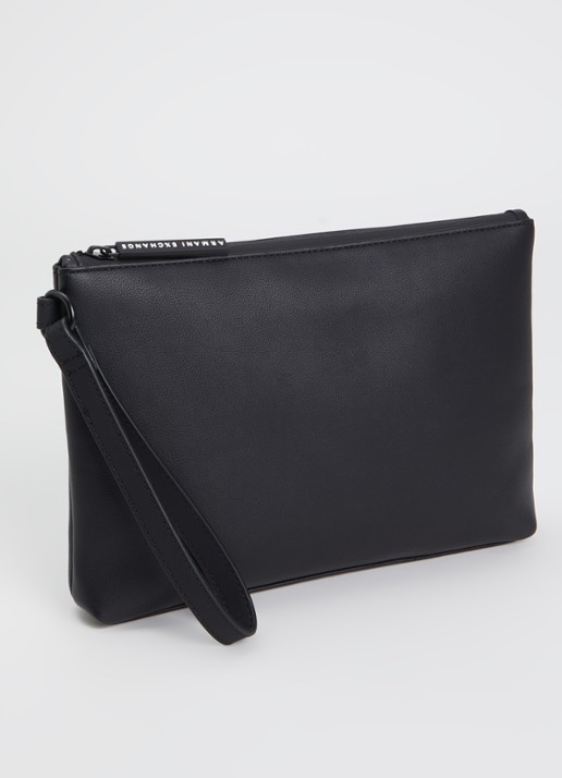 Armani Wristlet Case clutch met logo - achterkant 2 zwart