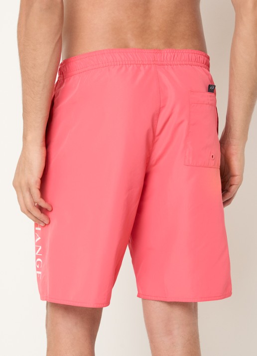 Armani Zwemshort met logo en steekzakken - achterkant koraal