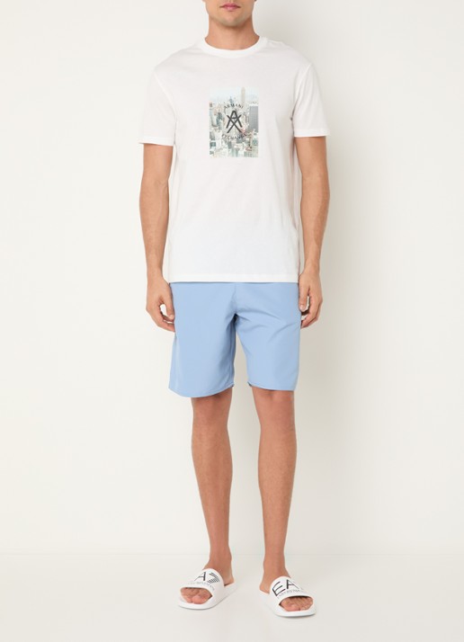 Armani Zwemshort met logo en steekzakken - voorkant 2 blauwgrijs