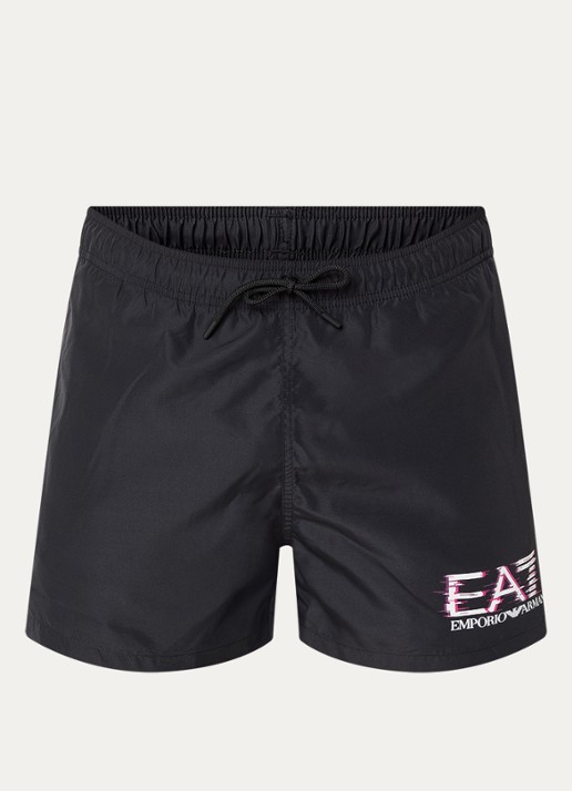 Armani Zwemshorts met logo en steekzakken - voorkant zwart