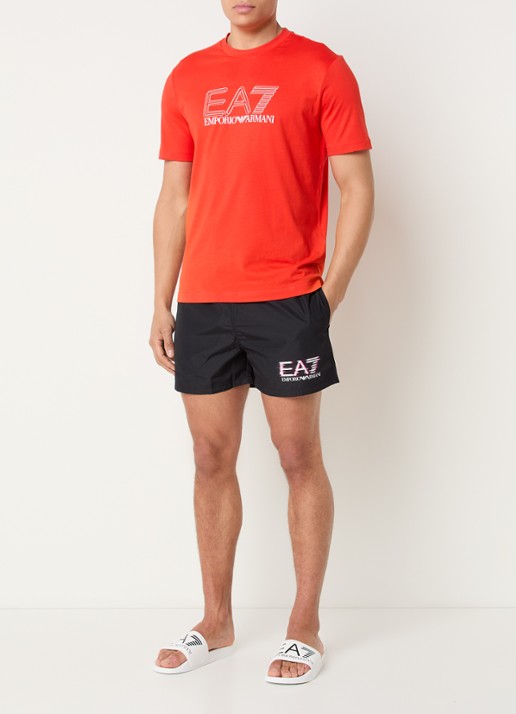 Armani Zwemshorts met logo en steekzakken - voorkant 2 zwart