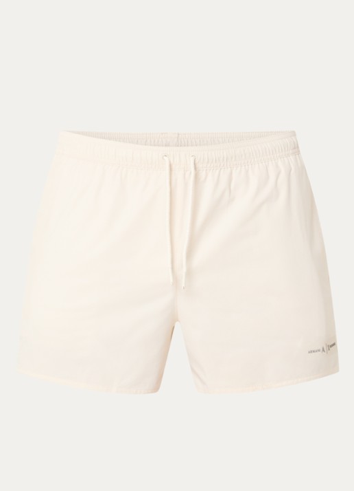 Armani Zwemshorts met logoprint en steekzakken - voorkant 3 creme