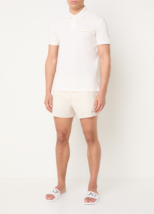 Armani Zwemshorts met logoprint en steekzakken - voorkant 4 creme