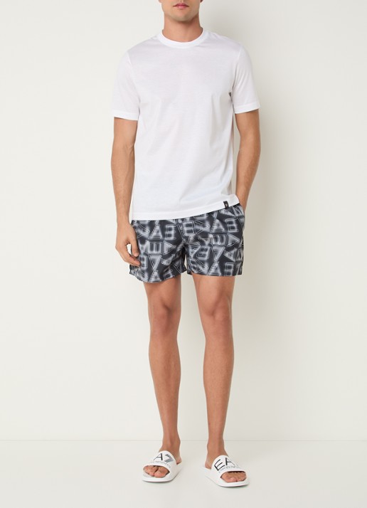 Armani Zwemshorts met logoprint - voorkant 3 zwart