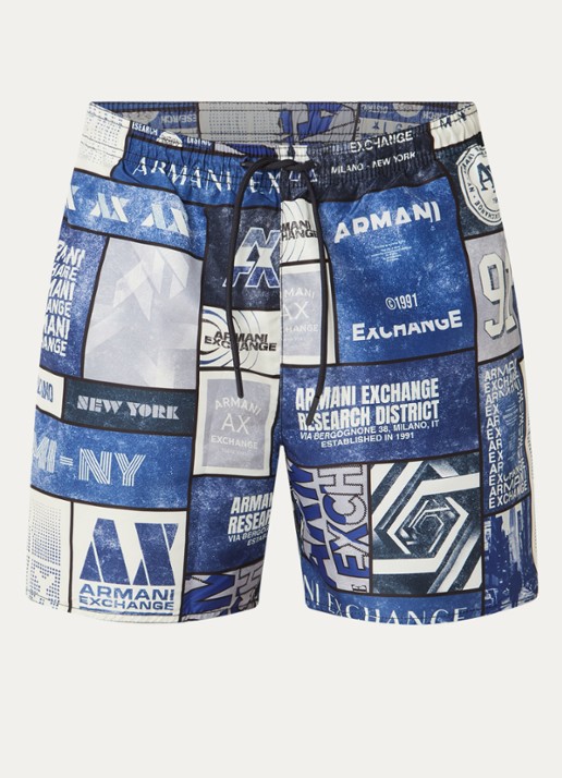 Armani Zwemshorts met print - voorkant 2 blauw