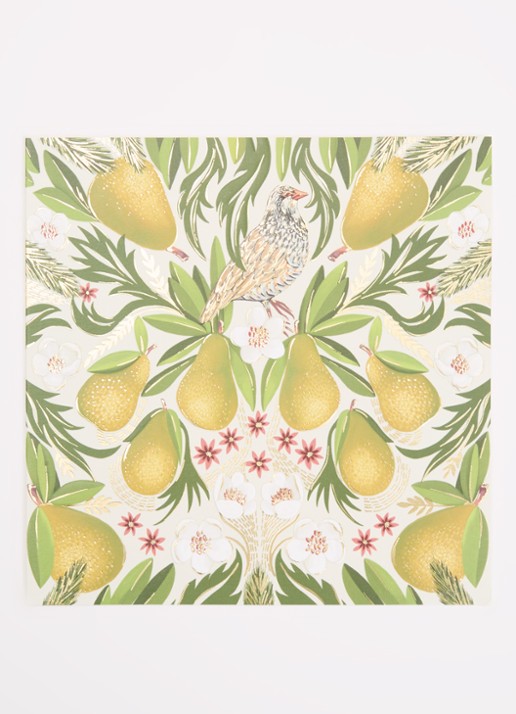 Art Group Christmas Pears kerstkaart - set van 8 inclusief enveloppen - voorkant 2 groen