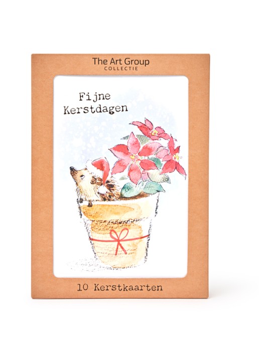 Art Group Egel - 1 design - kerstkaart met envelop - set van 10