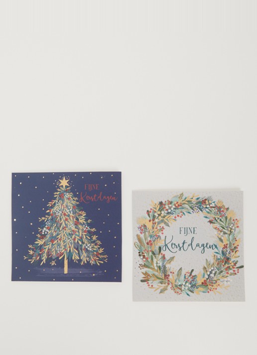 Art Group Goede Doelen kerstkaart - 2 designs - set van 10 inclusief enveloppen - voorkant 2 multicolor