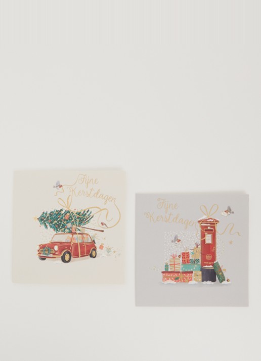Art Group Goede Doelen kerstkaart - 2 designs - set van 10 inclusief enveloppen - voorkant 2 multicolor