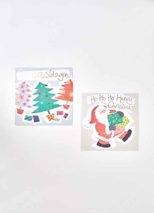 Art Group Kerst - 2 designs - kerstkaart met envelop - set van 10 - voorkant 2 rood