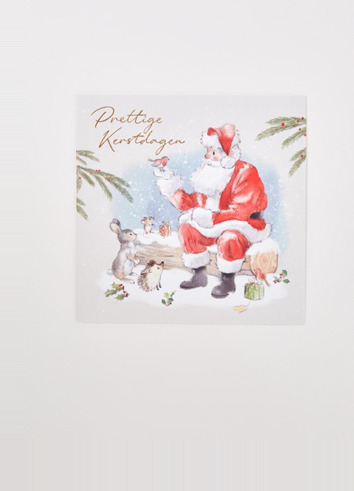 Art Group Kerstman - 1 design - kerstkaart met envelop - set van 10 - voorkant 2 rood