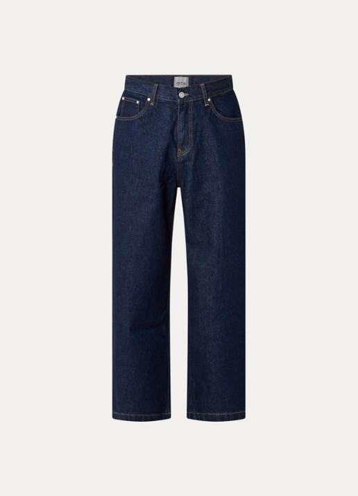 Arte Antwerp Big A Uniform loose fit jeans met gekleurde wassing en backprint - voorkant indigo