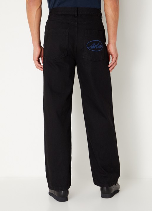 Arte Antwerp Circle Logo tapered fit jeans met gekleurde wassing - achterkant 3 zwart