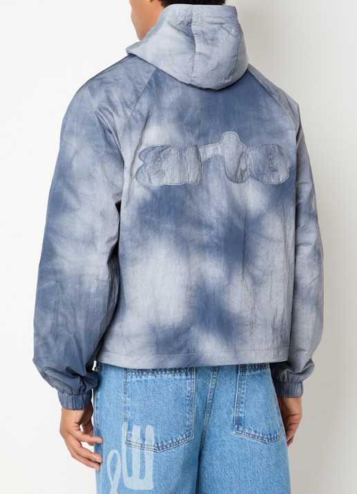Arte Antwerp Faded regenjas met logo en steekzakken - achterkant donkerblauw