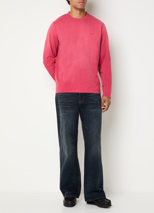 Arte Antwerp Fadeout longsleeve met logo- en backprint - voorkant 2 bordeauxrood