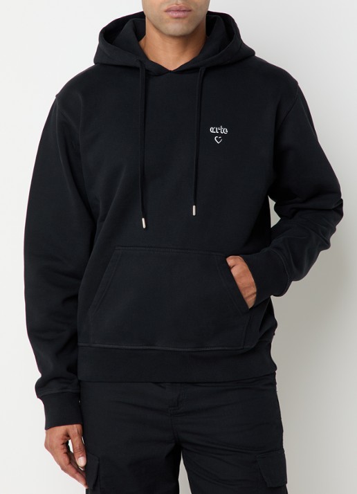 Arte Antwerp Heart hoodie met logo - detail zwart