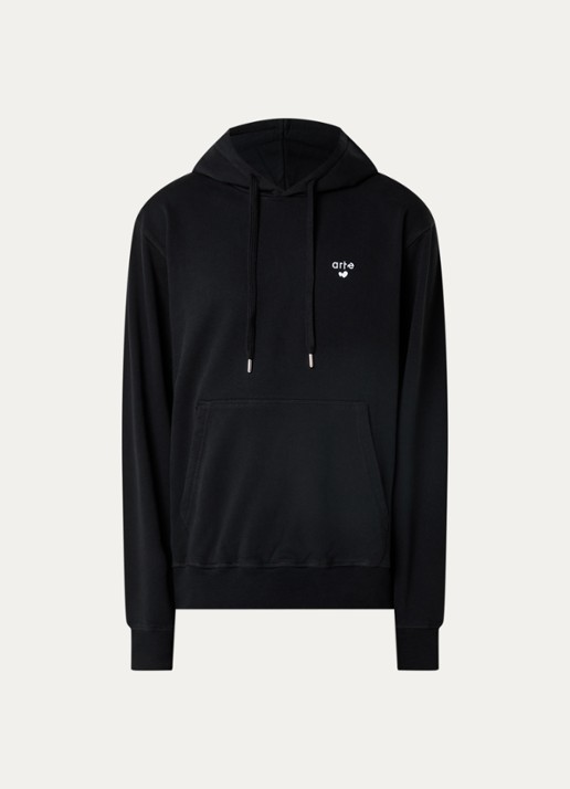 Arte Antwerp Heart hoodie met logo - voorkant 4 zwart