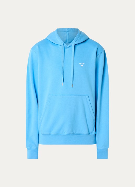 Arte Antwerp Heart hoodie met logo - voorkant blauwgrijs