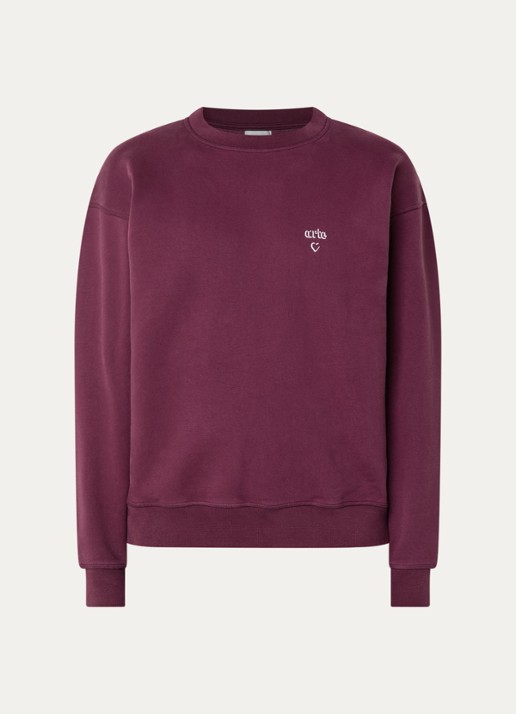 Arte Antwerp Heart sweater met logo - voorkant 2 bordeauxrood