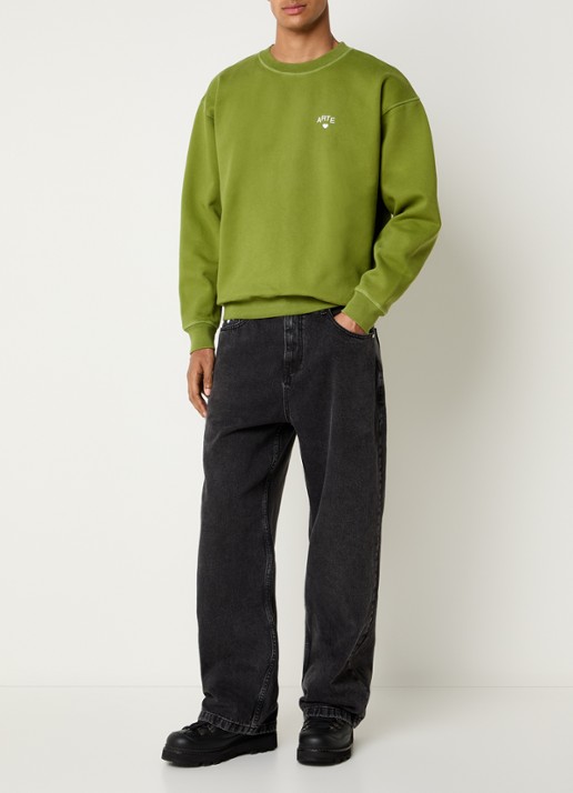 Arte Antwerp Heart sweater met logoborduring - voorkant 4 groen