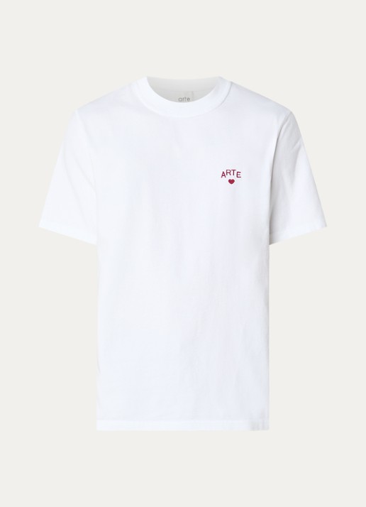 Arte Antwerp Heart T-shirt met logoborduring - voorkant wit
