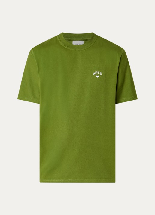 Arte Antwerp Heart T-shirt met logoborduring - voorkant groen