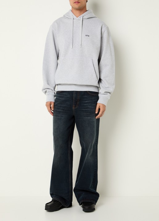 Arte Antwerp Hoodie met logo- en backprint - voorkant 4 grijsmele