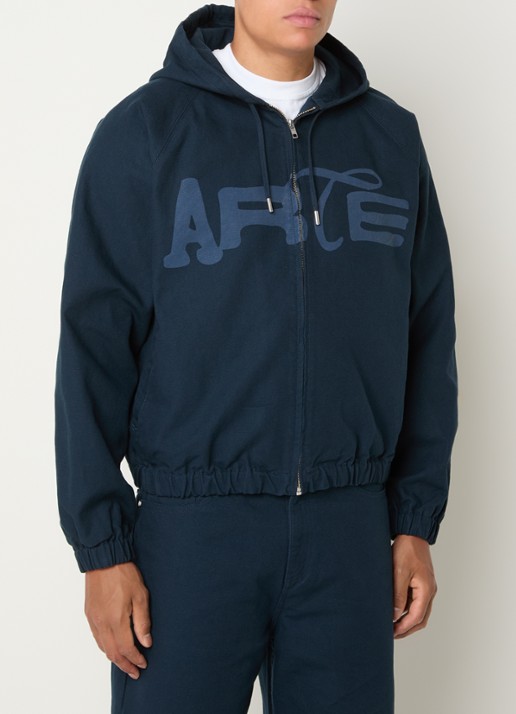 Arte Antwerp Jack met logoprint - detail donkerblauw