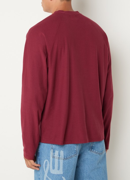 Arte Antwerp Longsleeve met logoborduring - achterkant bordeauxrood