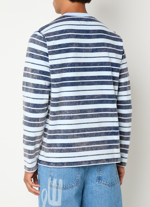 Arte Antwerp Longsleeve met streepprint - achterkant donkerblauw