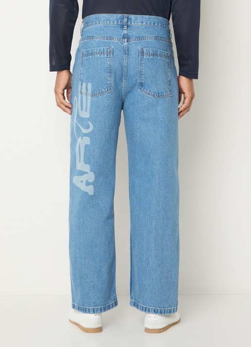 Arte Antwerp Loose fit jeans met lichte wassing - achterkant 3 blauw