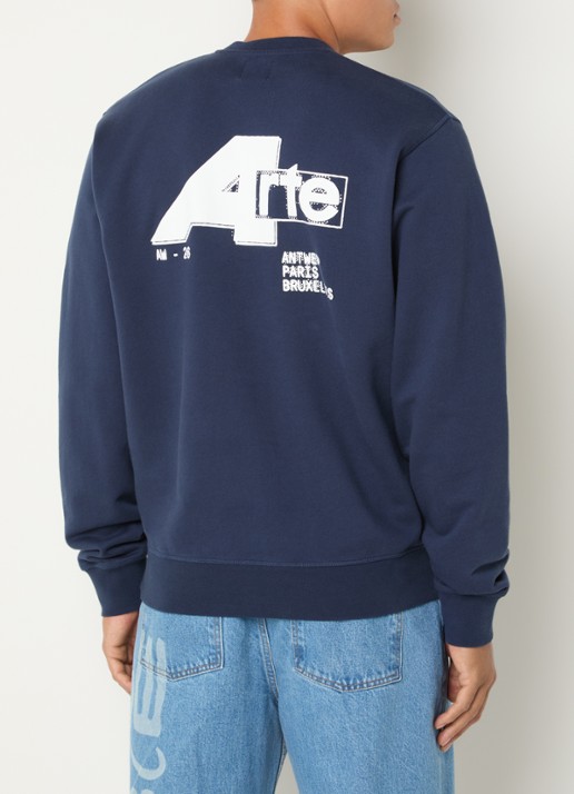 Arte Antwerp Receipt sweater met backprint - detail 4 donkerblauw