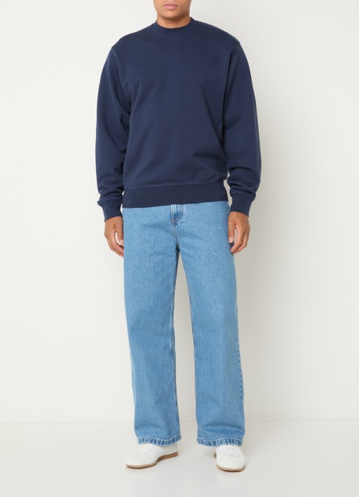 Arte Antwerp Receipt sweater met backprint - voorkant 2 donkerblauw