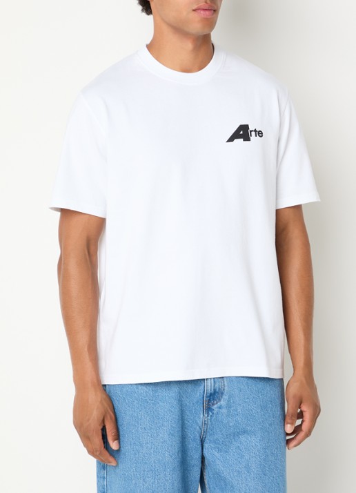 Arte Antwerp Receipt T-shirt met logo- en backprint - achterkant 4 wit