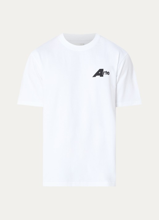 Arte Antwerp Receipt T-shirt met logo- en backprint - voorkant wit