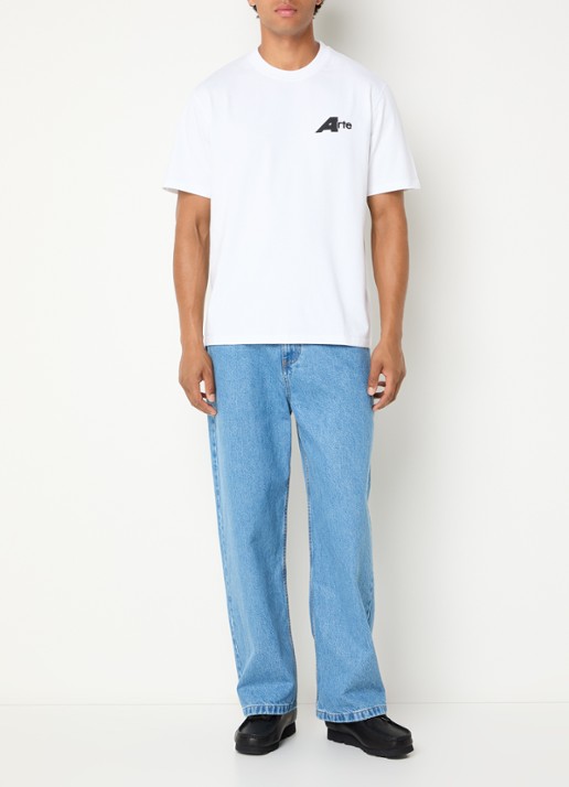 Arte Antwerp Receipt T-shirt met logo- en backprint - voorkant 2 wit