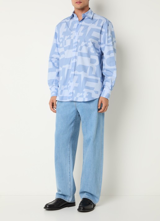 Arte Antwerp Regular fit overhemd met print - voorkant 2 blauw