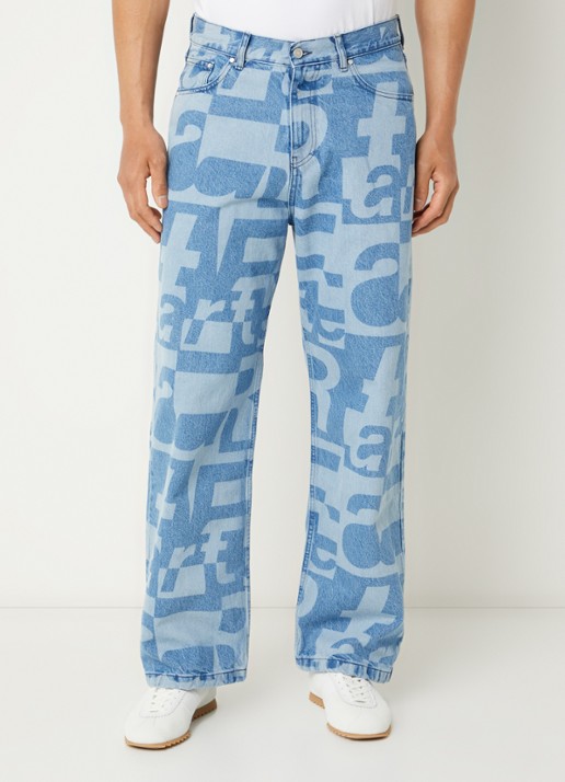 Arte Antwerp Straight fit jeans met gekleurde wassing en logoprint