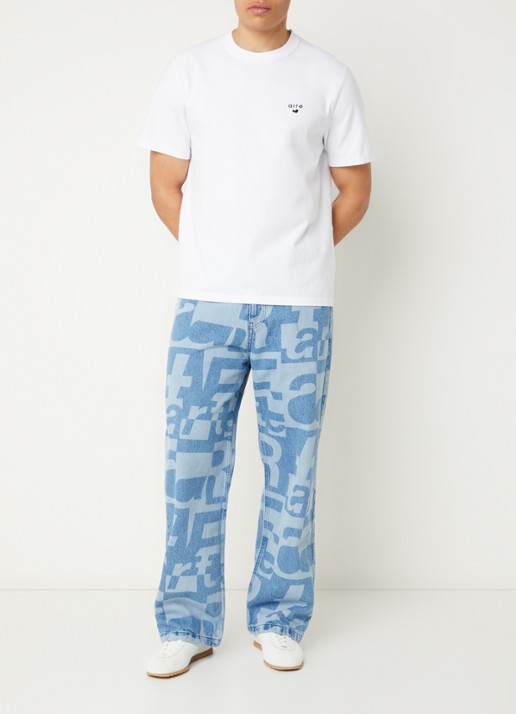 Arte Antwerp Straight fit jeans met gekleurde wassing en logoprint - voorkant 5 indigo