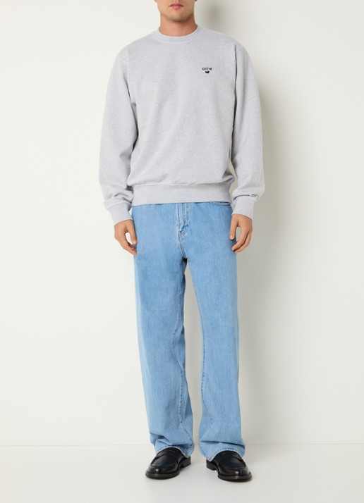 Arte Antwerp Sweater met logoborduring - voorkant 2 grijsmele