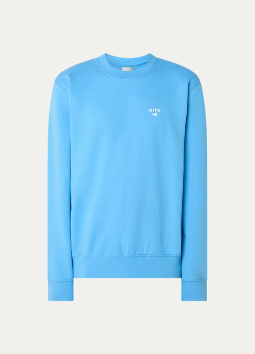 Arte Antwerp Sweater met logoborduring - voorkant blauw