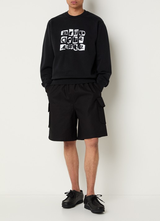 Arte Antwerp Sweater met logoprint - voorkant 2 zwart