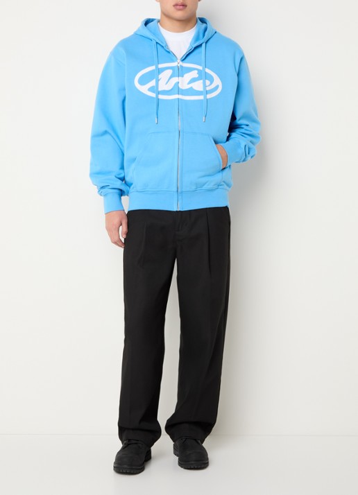 Arte Antwerp Sweatvest met capuchon en steekzakken - voorkant 2 blauwgrijs